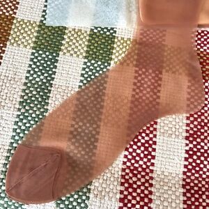 1960s Nylon Seamless Garter Stockings Sz M L Nude